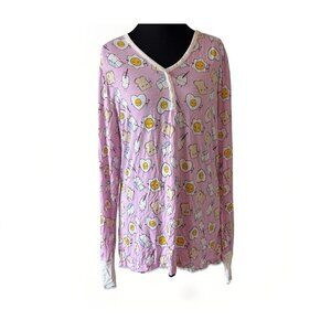 Little Sleepies Breakfast Buddies women’s Pajama Top ONLY Bamboo size Medium